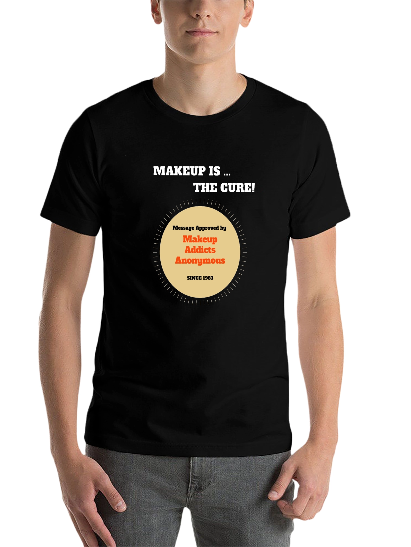 Black Makeup Addicts Anonymous Tee - "Makeup is the cure!" view 7