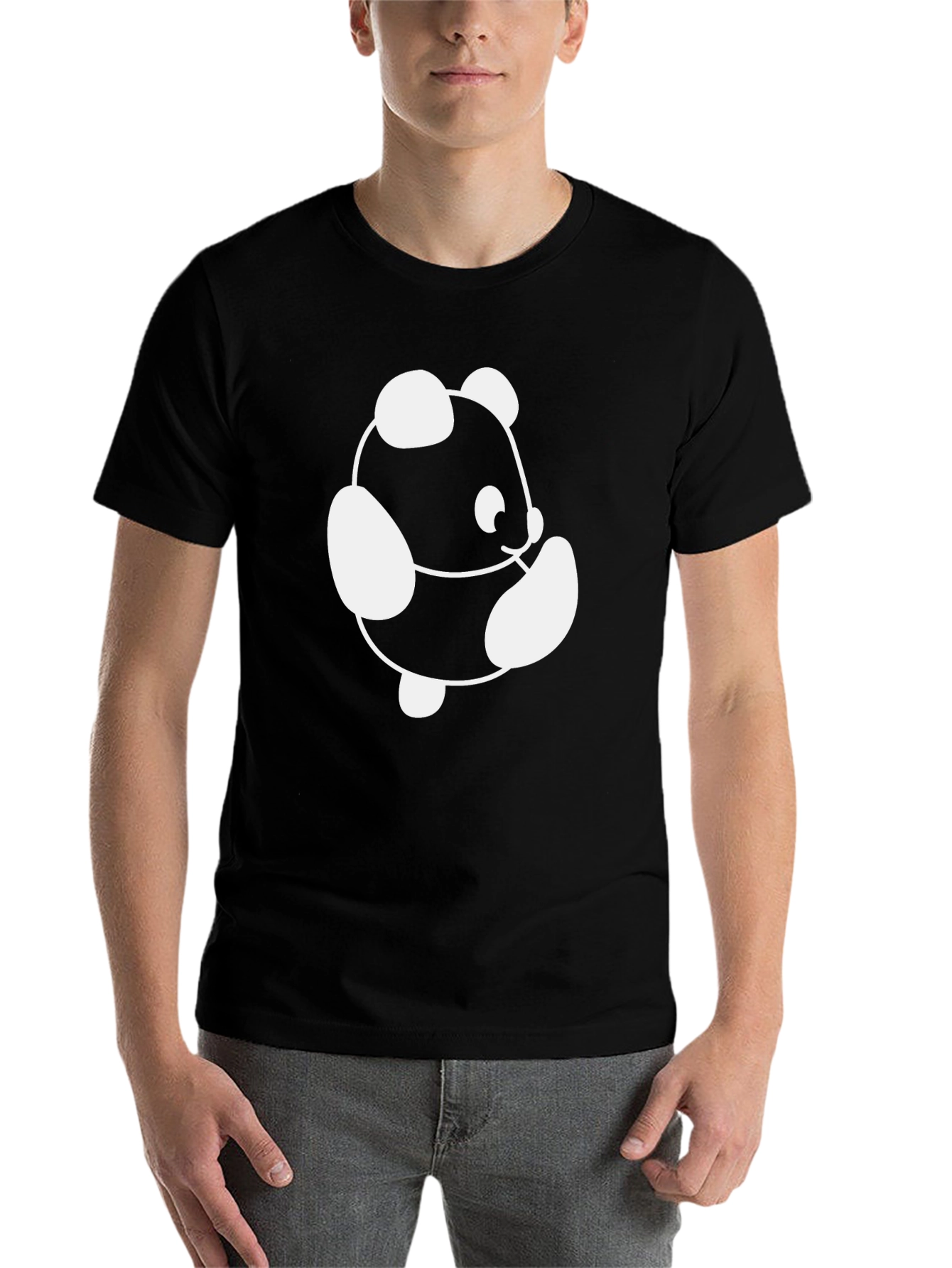 Black Panda Graphic Black T-Shirt view 7
