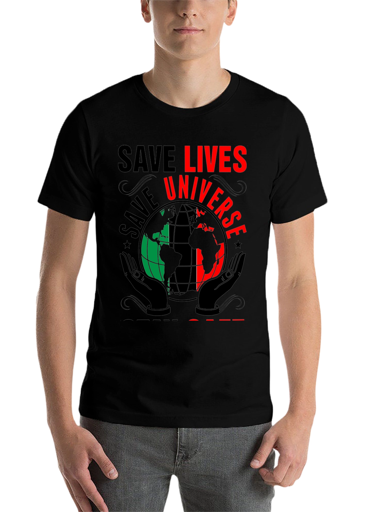 Black Save Lives Universe T-Shirt view 7