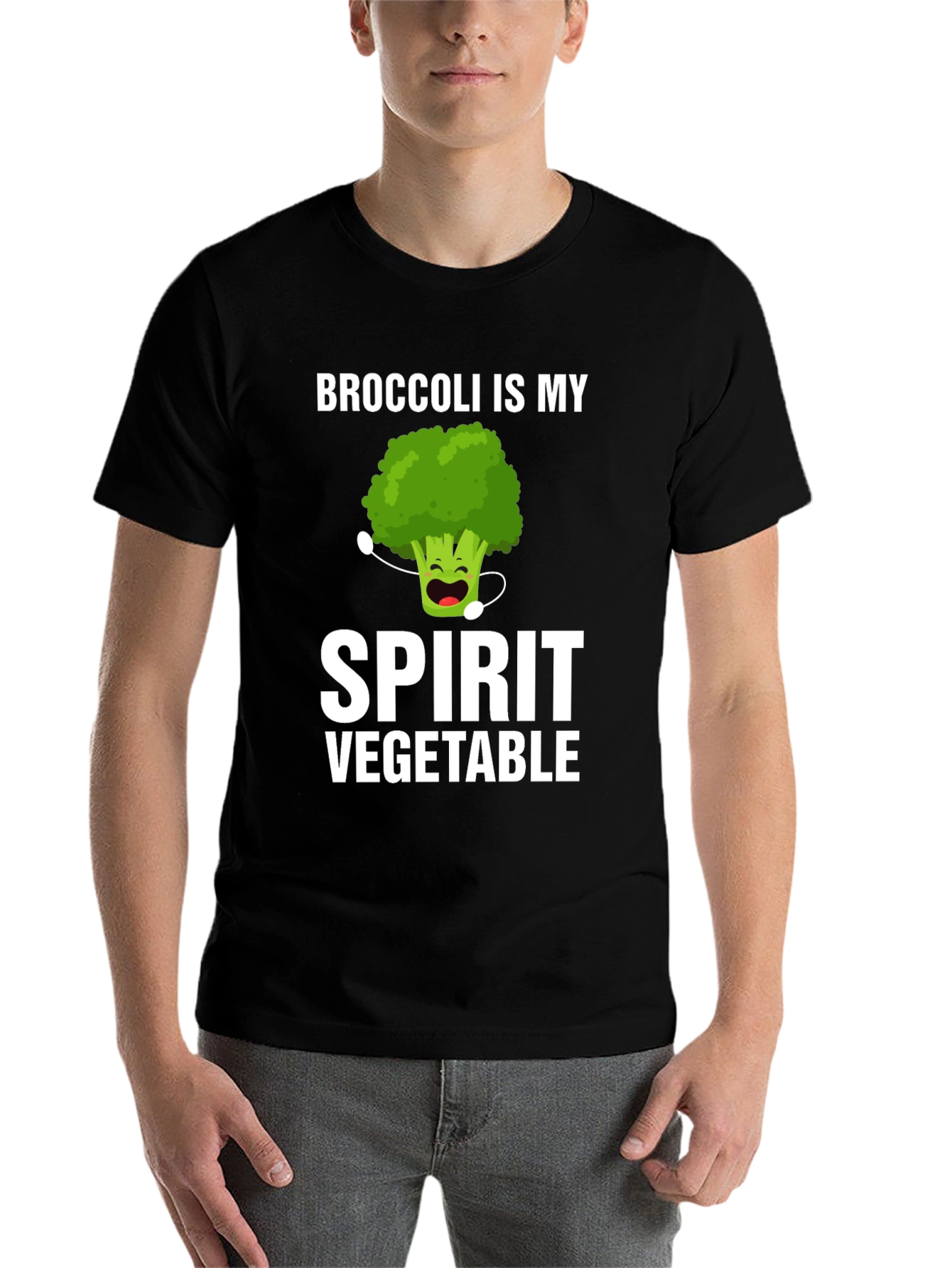 Black Broccoli Spirit Vegetable T-Shirt Funny Foodie Tee view 7