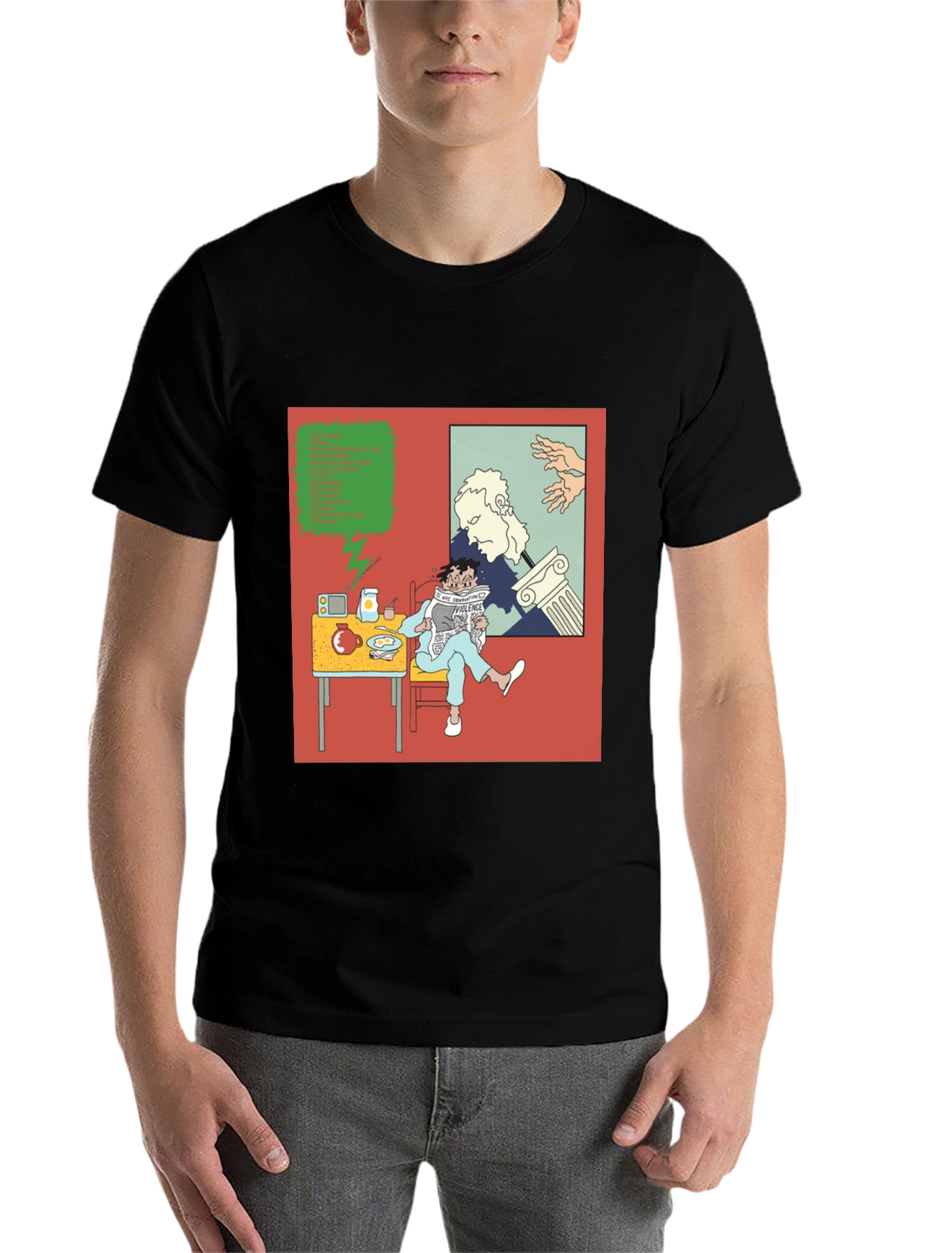 Black Philosophical Breakfast Tee view 7