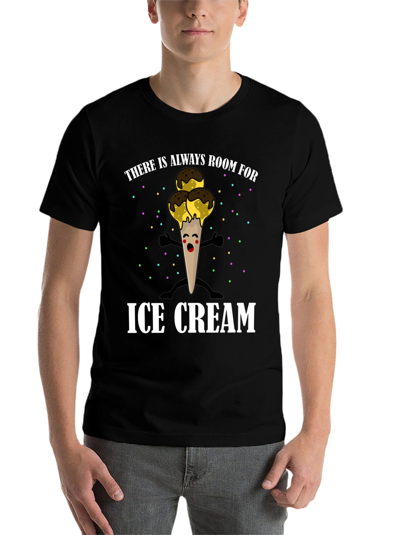 Black Ice Cream Graphic T-Shirt - Always Room! view 7