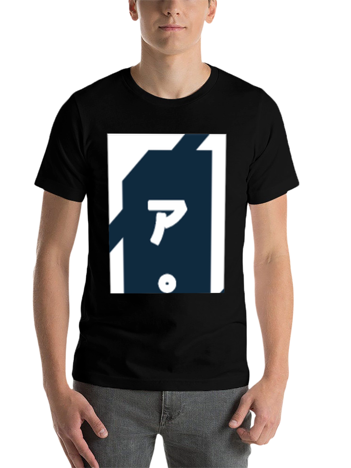 Black Graphic T-Shirt with Japanese Lettering view 7