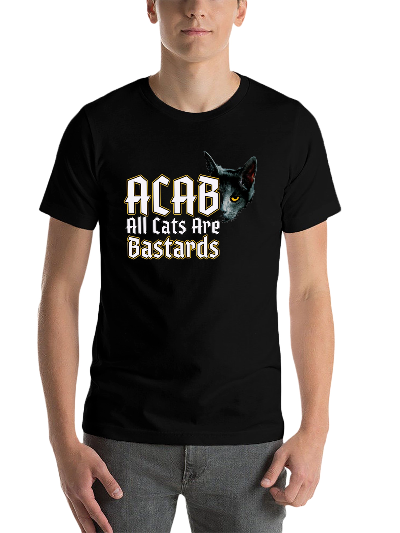 Black ACAB All Cats Are Bastards Black T-Shirt view 7