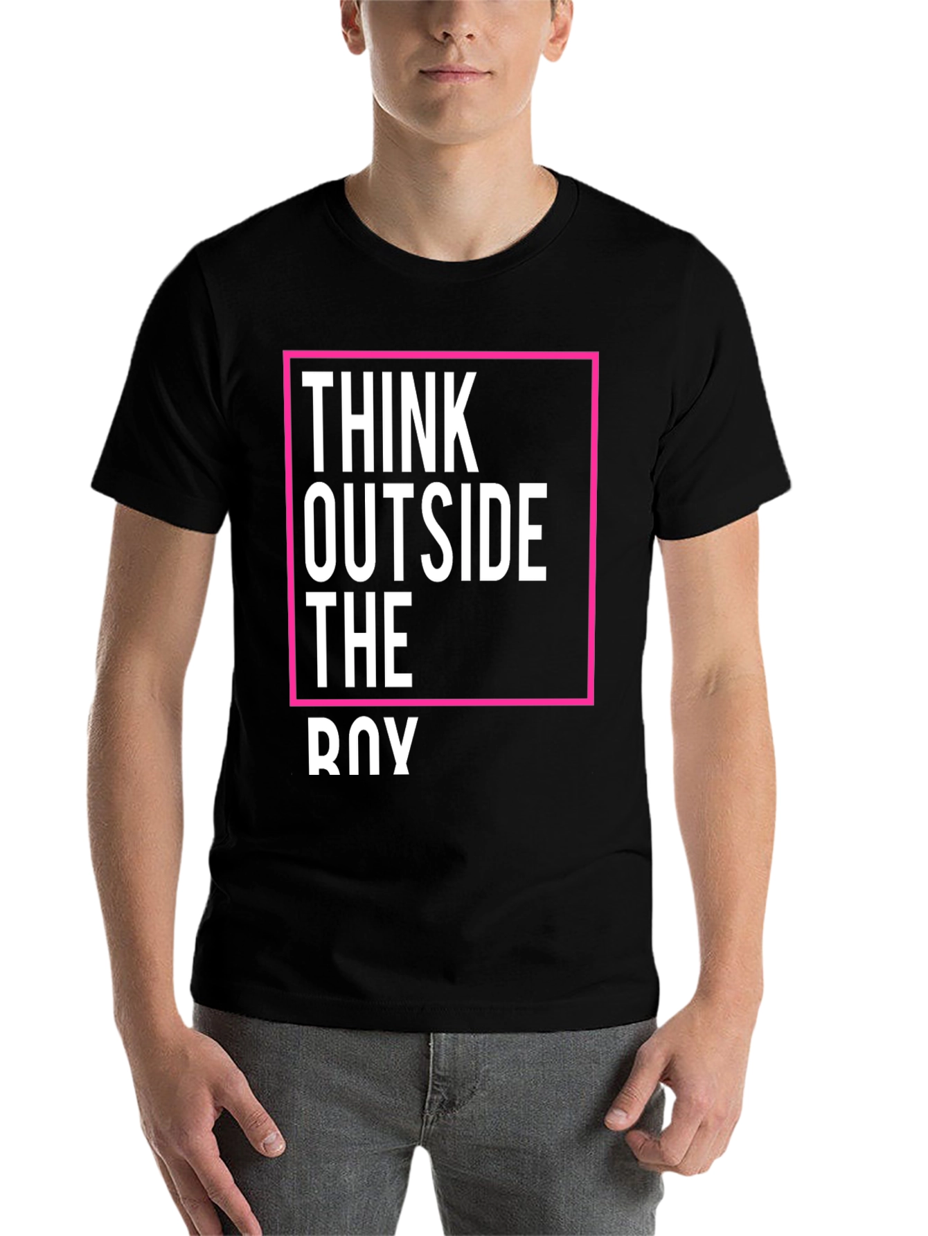 Black Think Outside the Box Graphic T-Shirt view 7