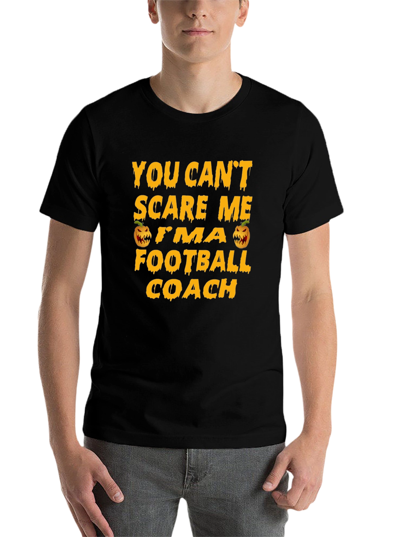 Black Funny Football Coach Halloween T-Shirt view 7