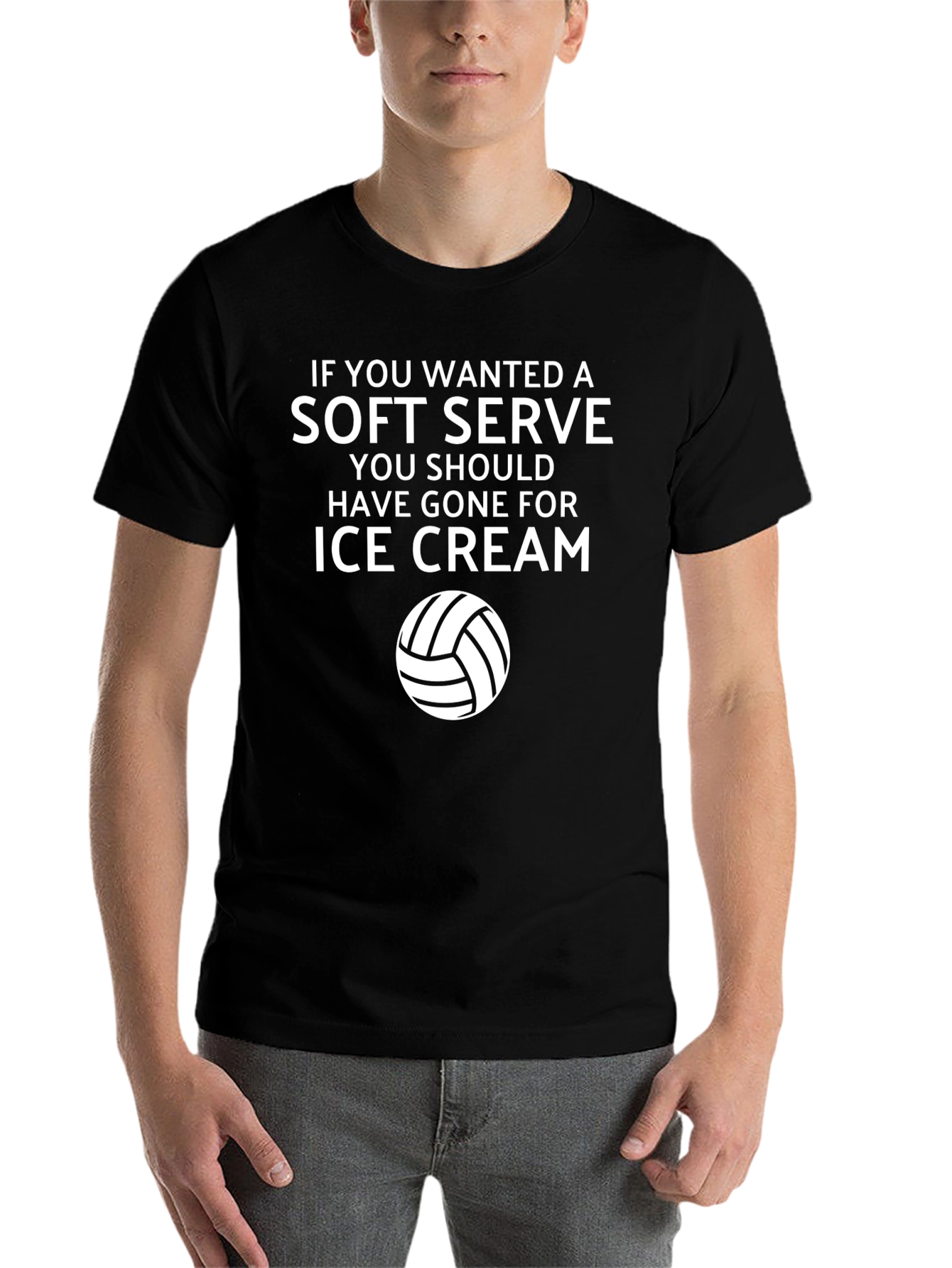 Black Volleyball Soft Serve Graphic Tee view 7