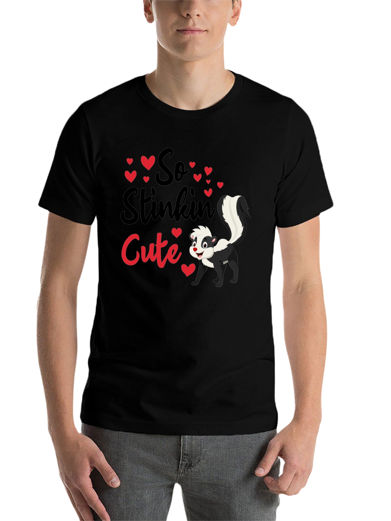 Black So Stinkin' Cute Skunk T-Shirt view 7