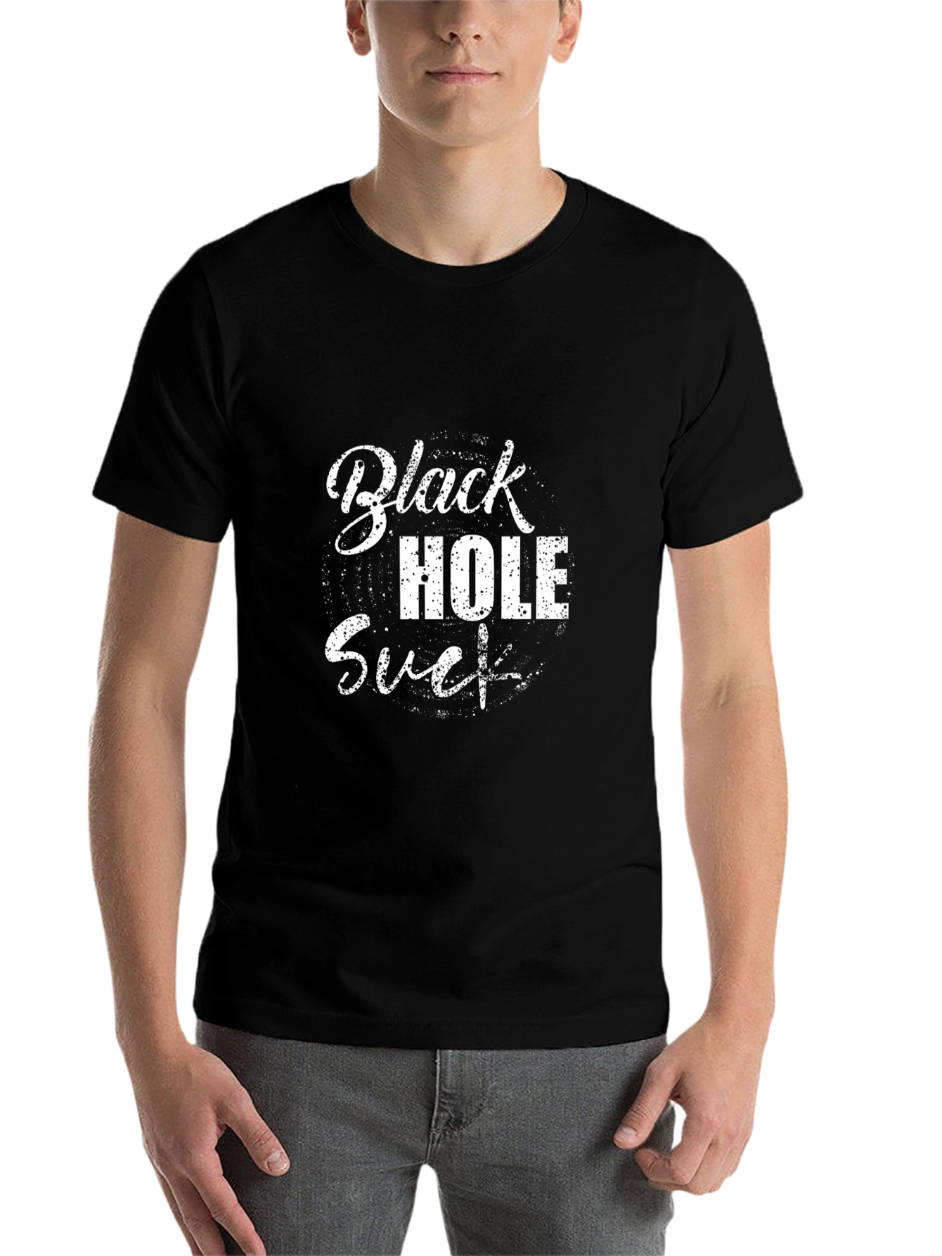 Black Black Hole Sucks Graphic T-Shirt view 7