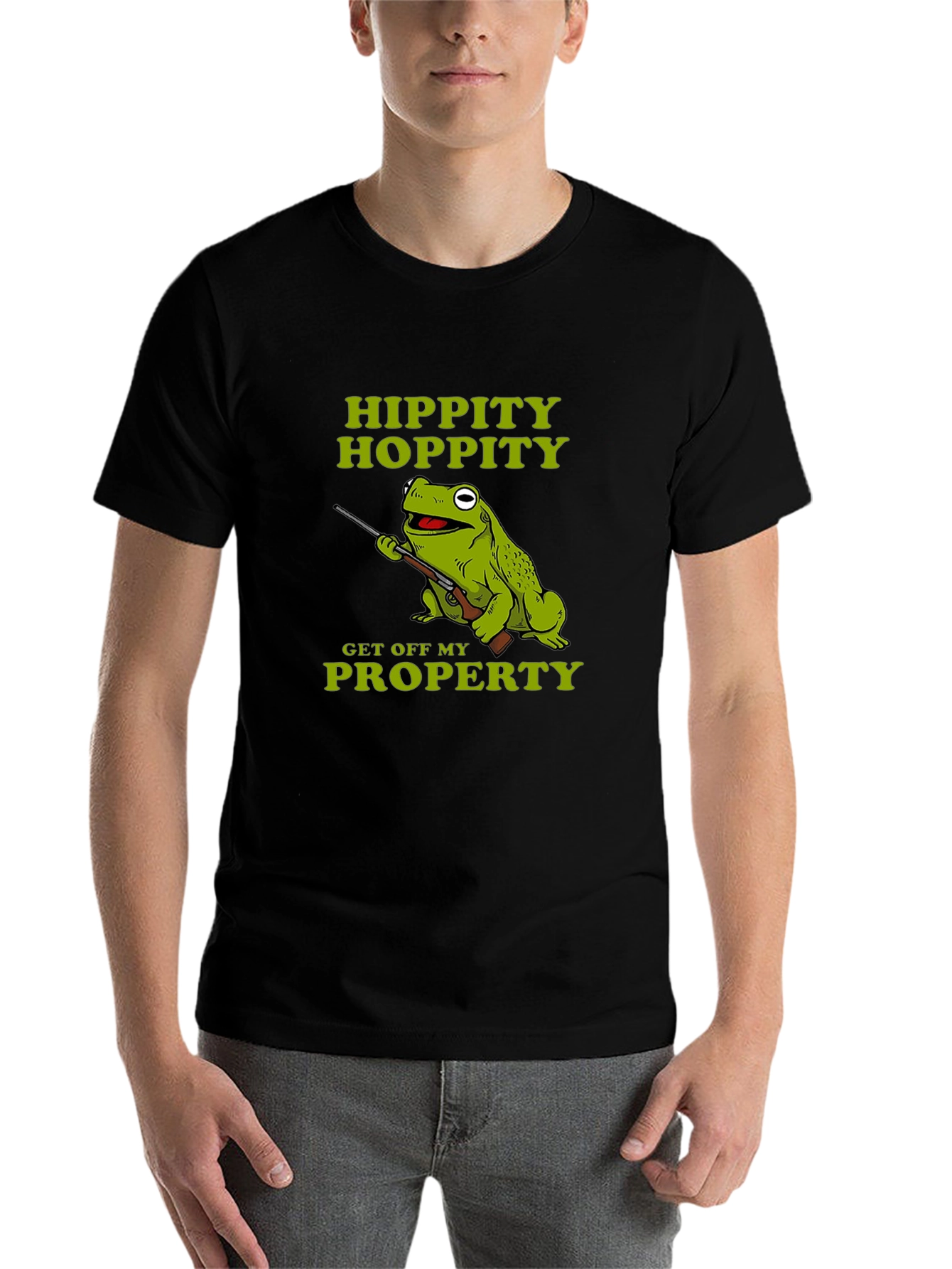 Black Hippity Hoppity Frog T-Shirt view 7
