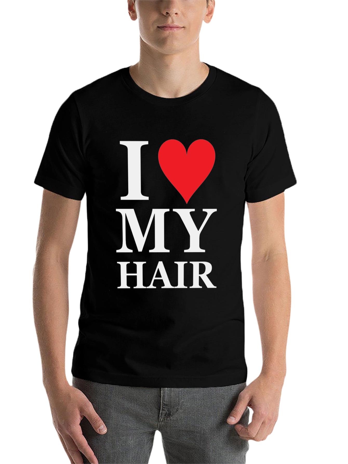 Black I Love My Hair Graphic Tee - Black Cotton T-Shirt view 7