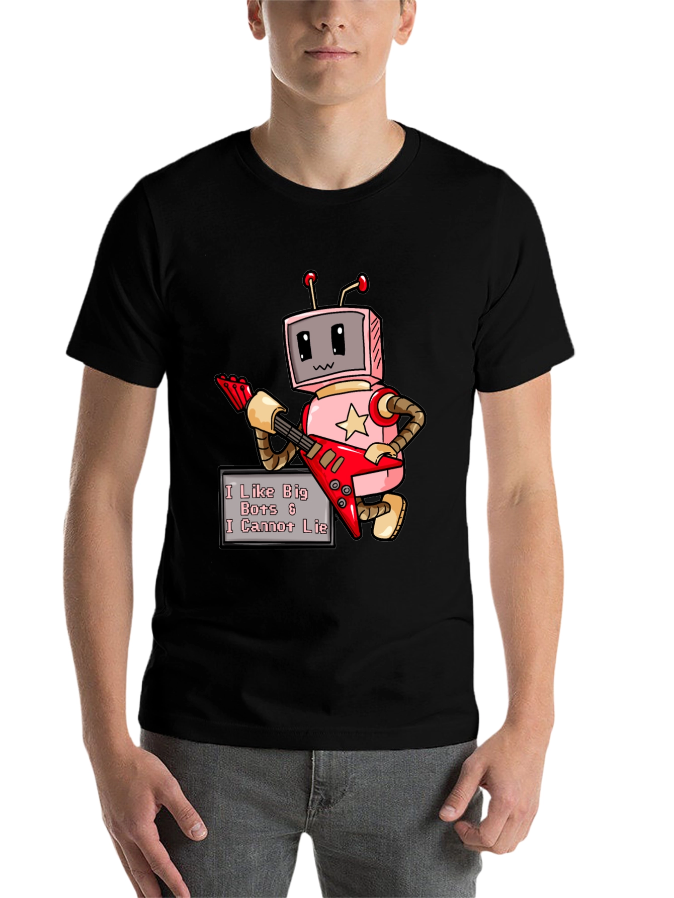Black I Like Big Bots T-Shirt view 7