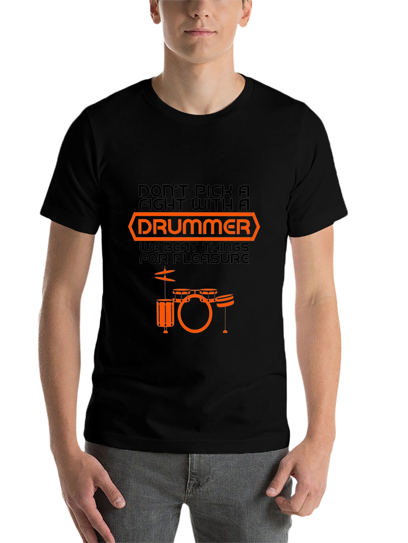 Black Drummer T-Shirt - Funny Music Lover Tee view 7