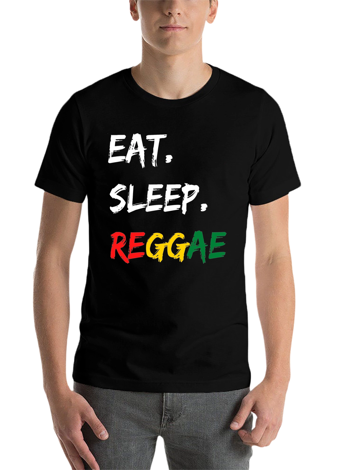 Black Eat Sleep Reggae T-Shirt - Cool Graphic Tee view 7