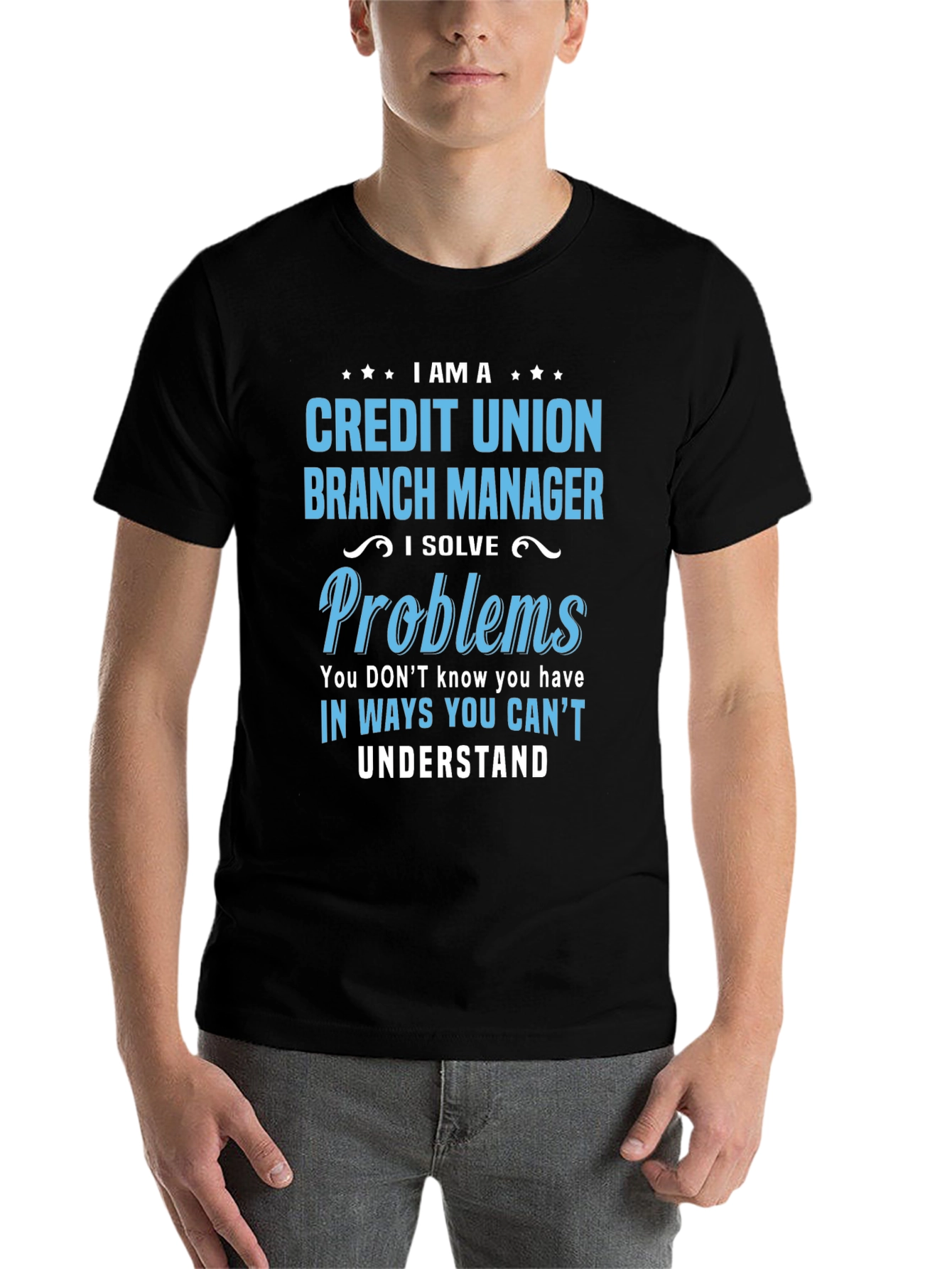 Black Credit Union Branch Manager T-Shirt view 7