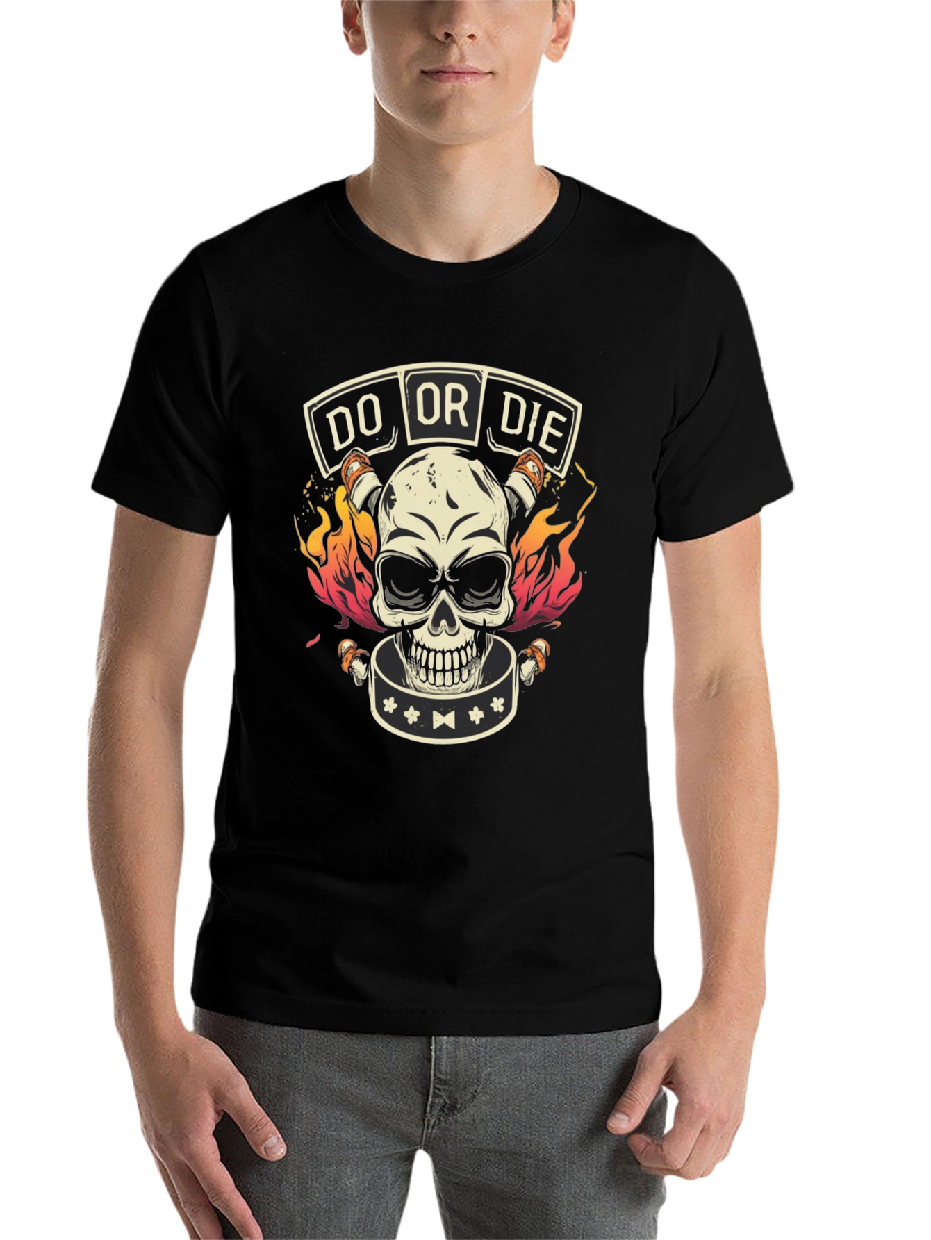 Black Do or Die Skull Graphic Tee - Bold Style view 7