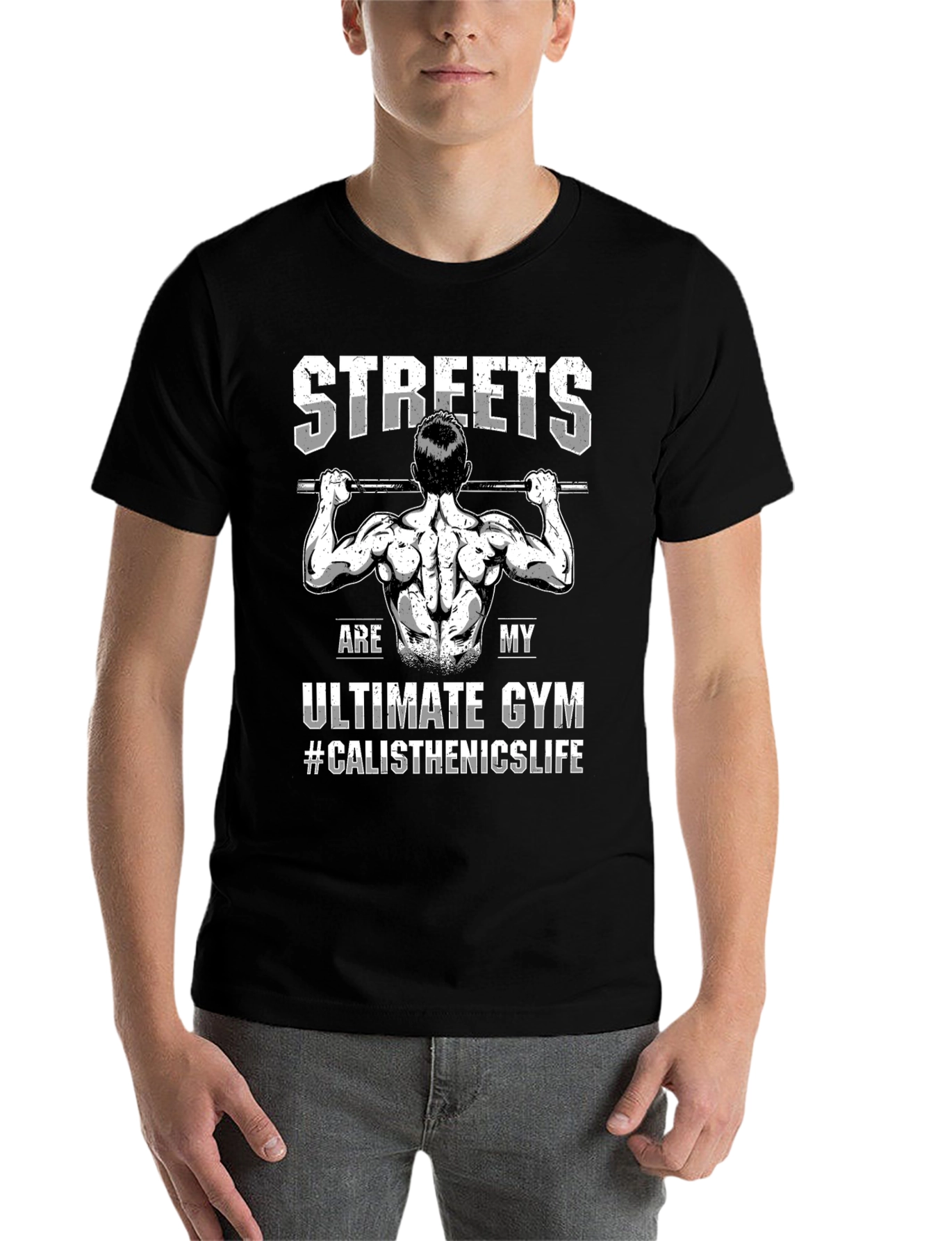 Black Streets Are My Gym Calisthenics T-Shirt view 7