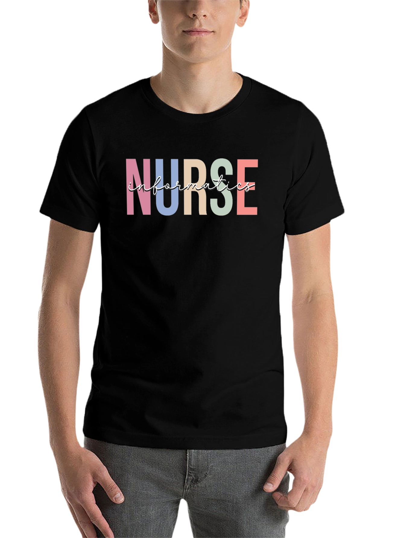 Black Nurse Informatics T-Shirt - Comfortable Cotton Blend view 7