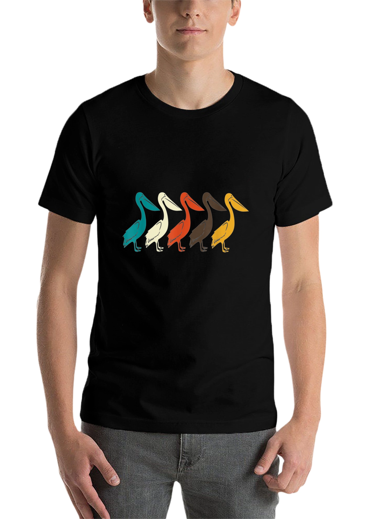 Black Retro Pelican T-Shirt view 7