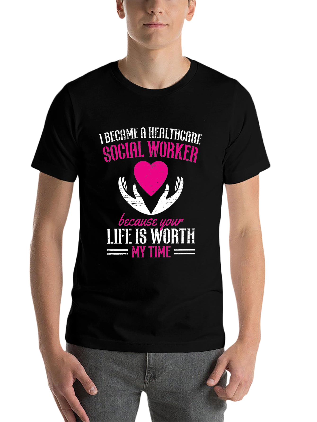 Black Healthcare Social Worker Graphic T-Shirt view 7
