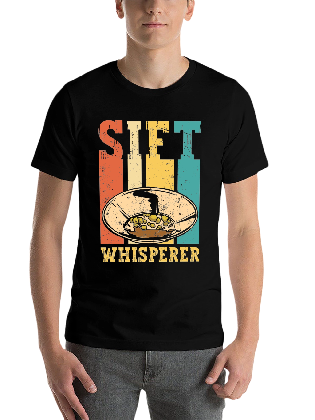Black Sift Whisperer Retro T-Shirt - Baking Lover's Tee view 7