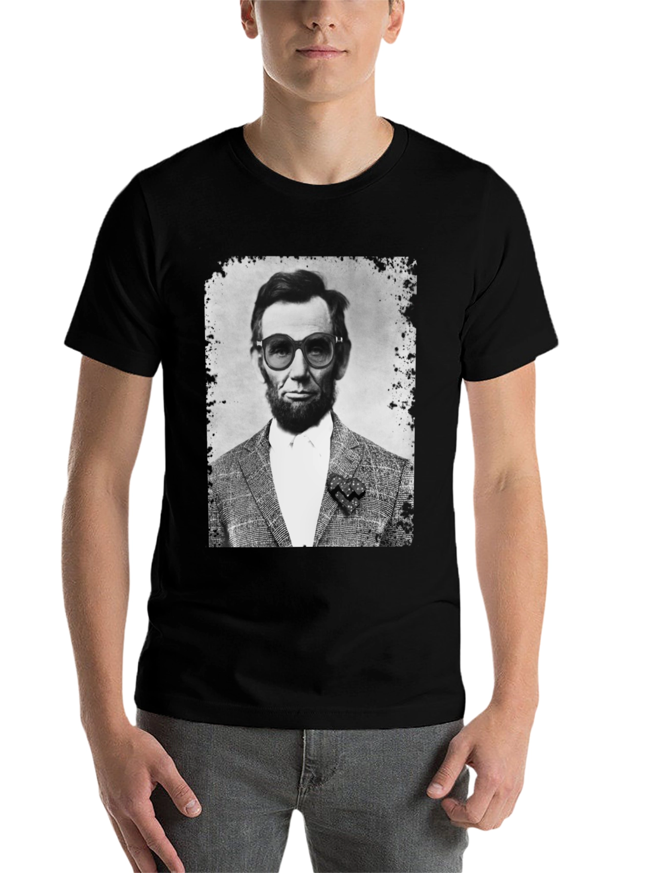 Black Abraham Lincoln in Shades T-Shirt view 7