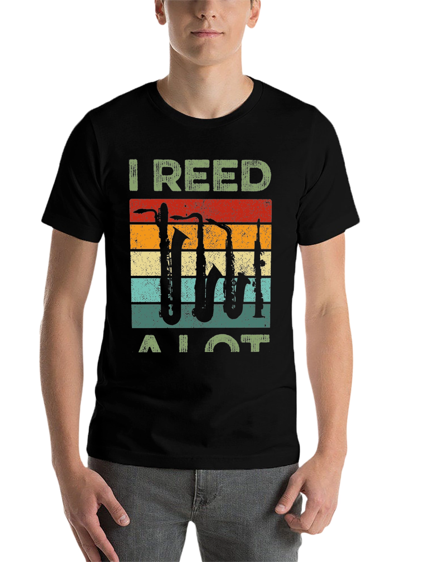 Black I Reed A Lot Saxophone T-Shirt - Music Lover Tee view 7