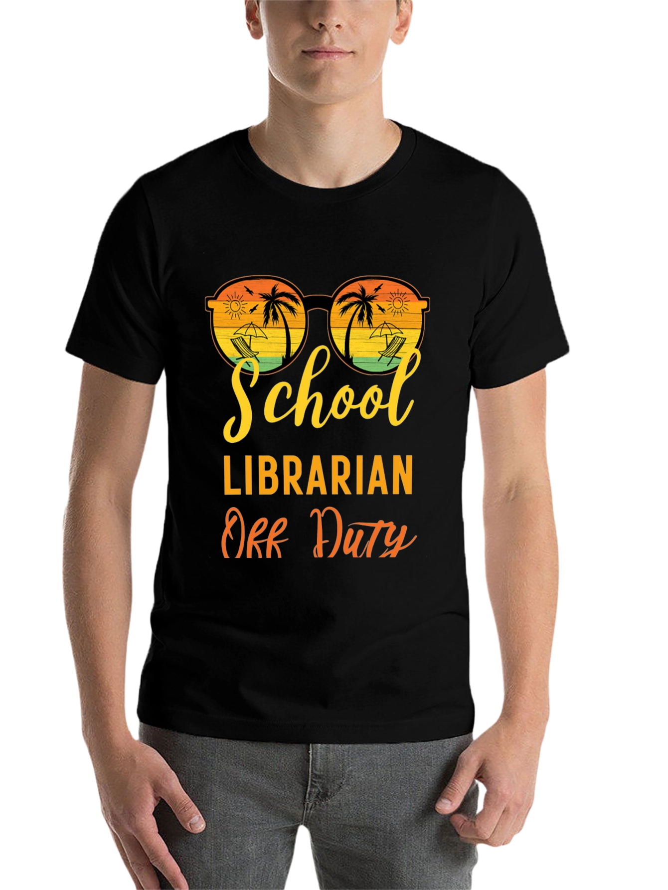 Black School Librarian Off Duty Graphic T-Shirt view 7