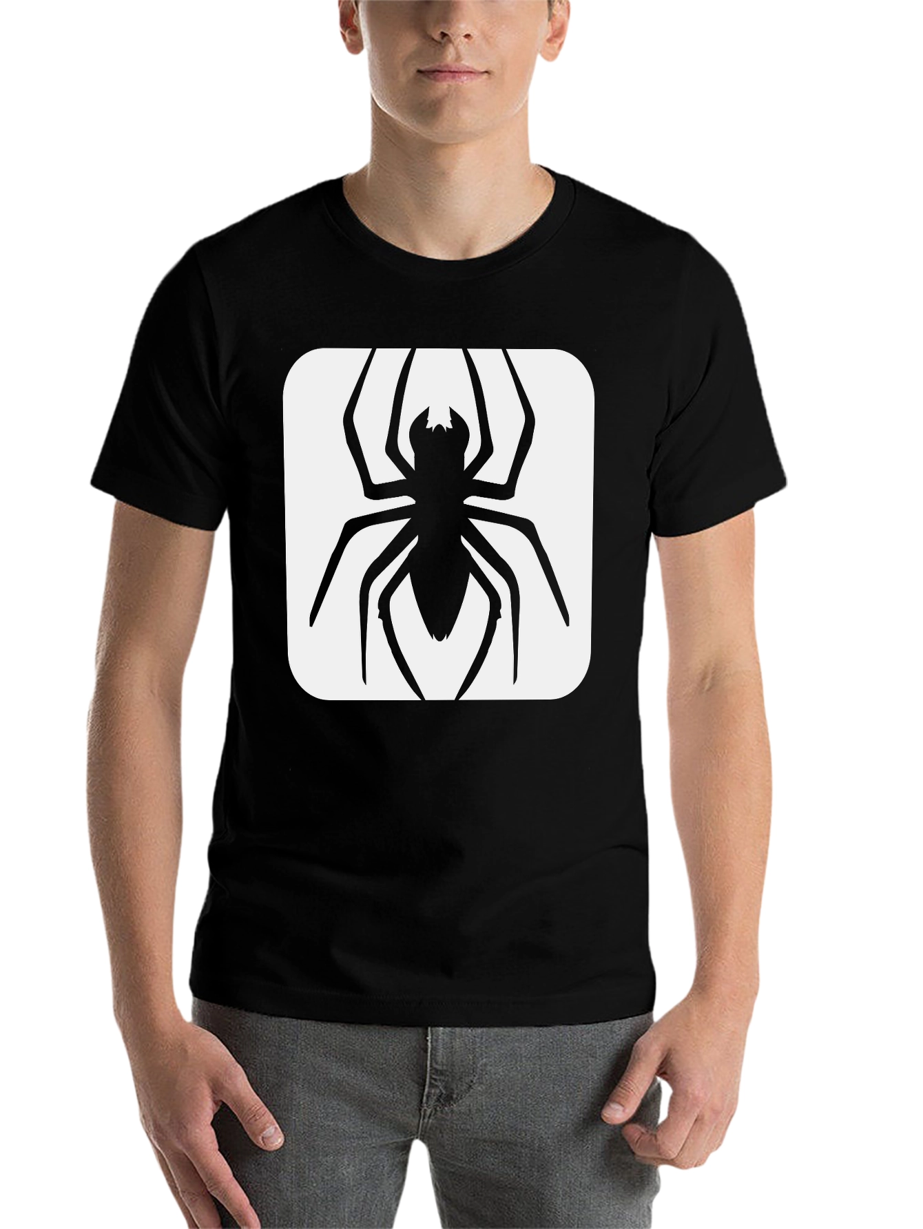 Black Spider Graphic Tee - Black Cotton Blend view 7