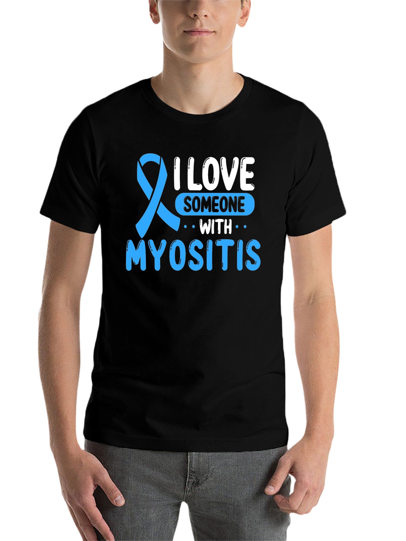 I Love Someone With Myositis Awareness Ribbon T-Shirt - 7