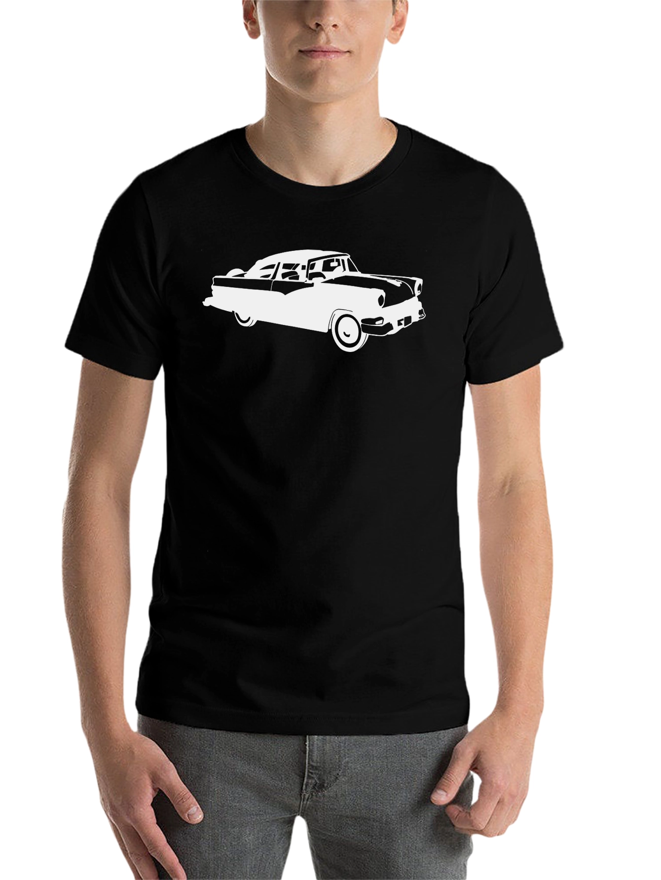 Black Classic Car Graphic Tee - Black Cotton view 7