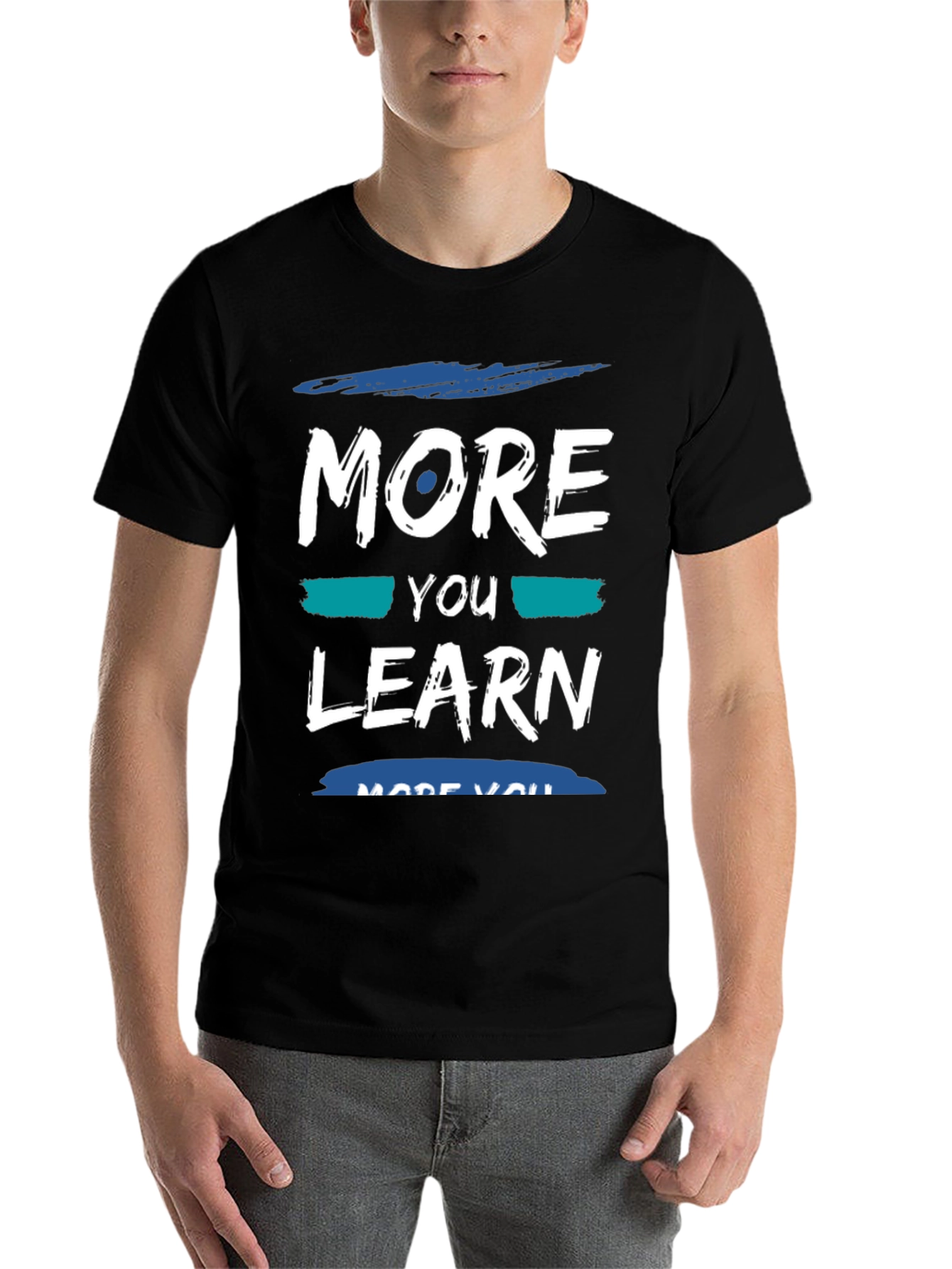 Black More You Learn T-Shirt - Soft Cotton Blend view 7
