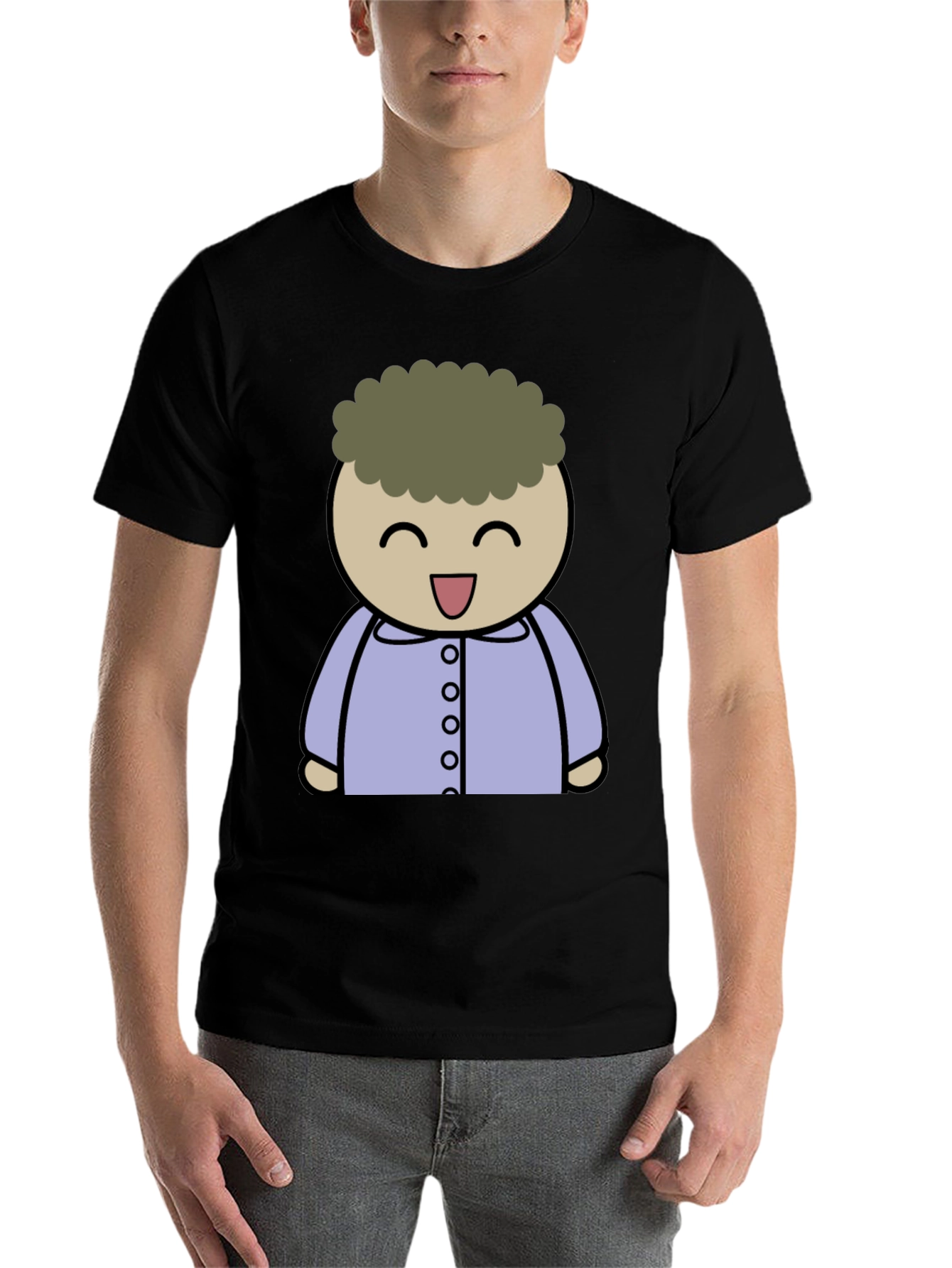 Black Cartoon Character Graphic T-Shirt view 7