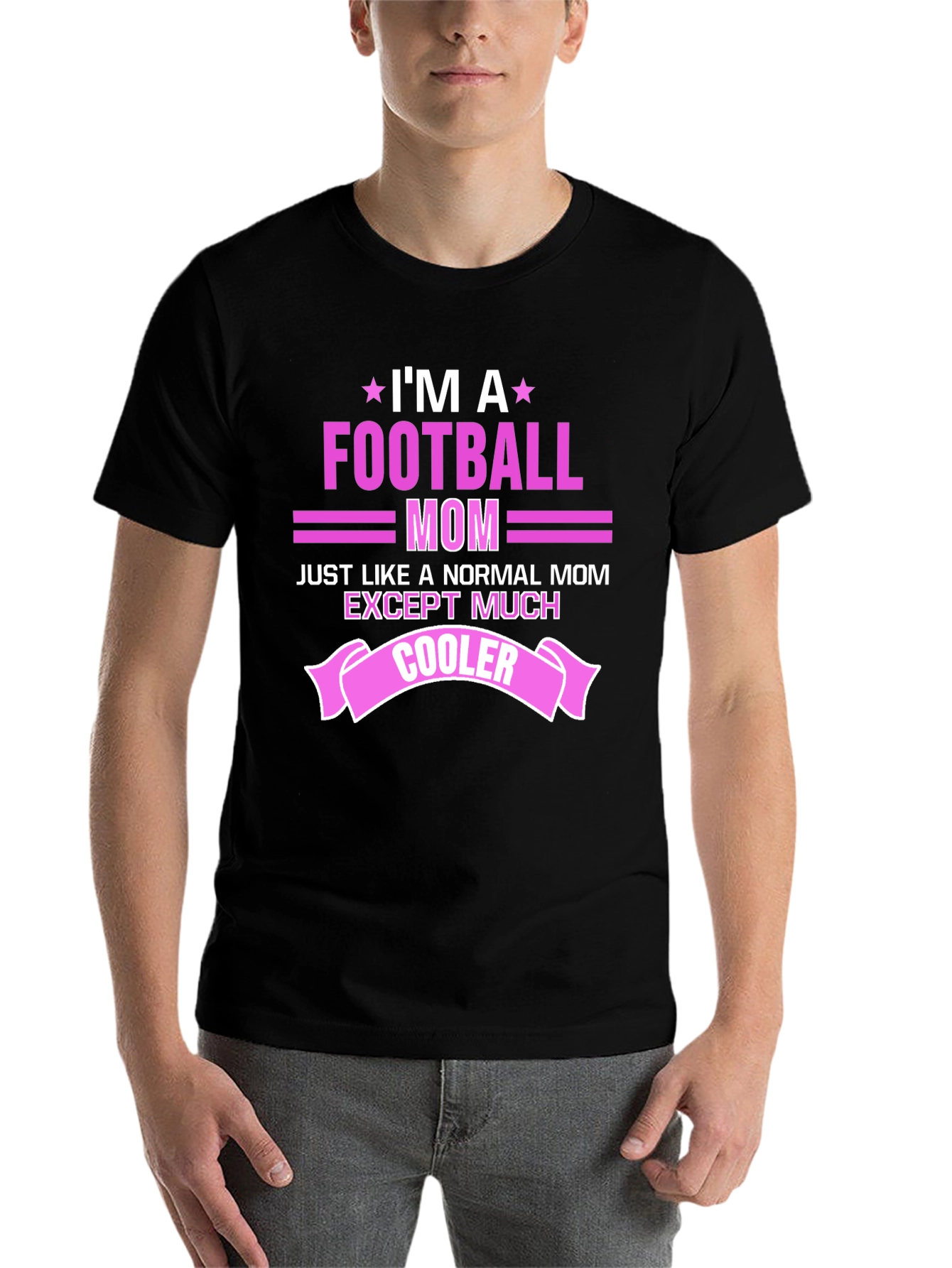 Black Football Mom Graphic T-Shirt view 7