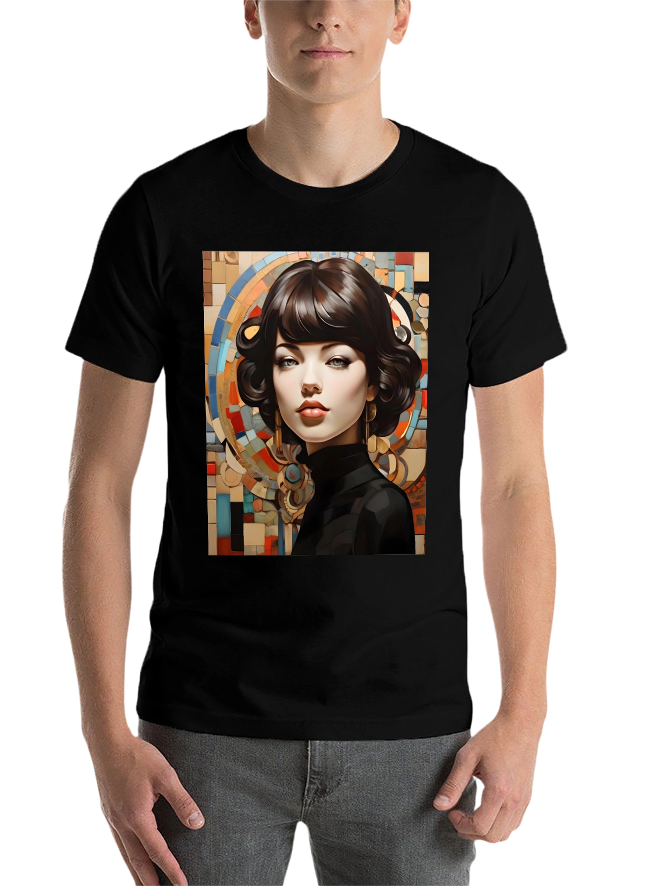 Black Elegant Woman Portrait T-Shirt view 7