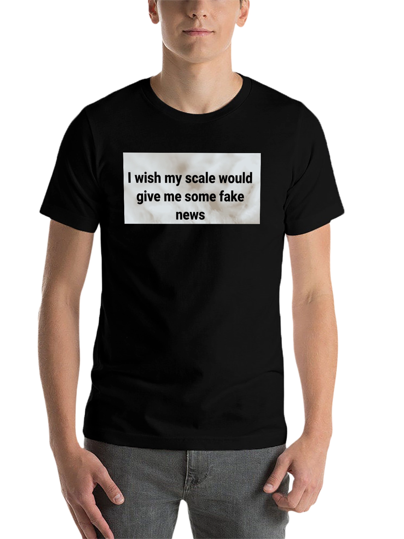 Black Funny Scale Fake News Graphic T-Shirt view 7