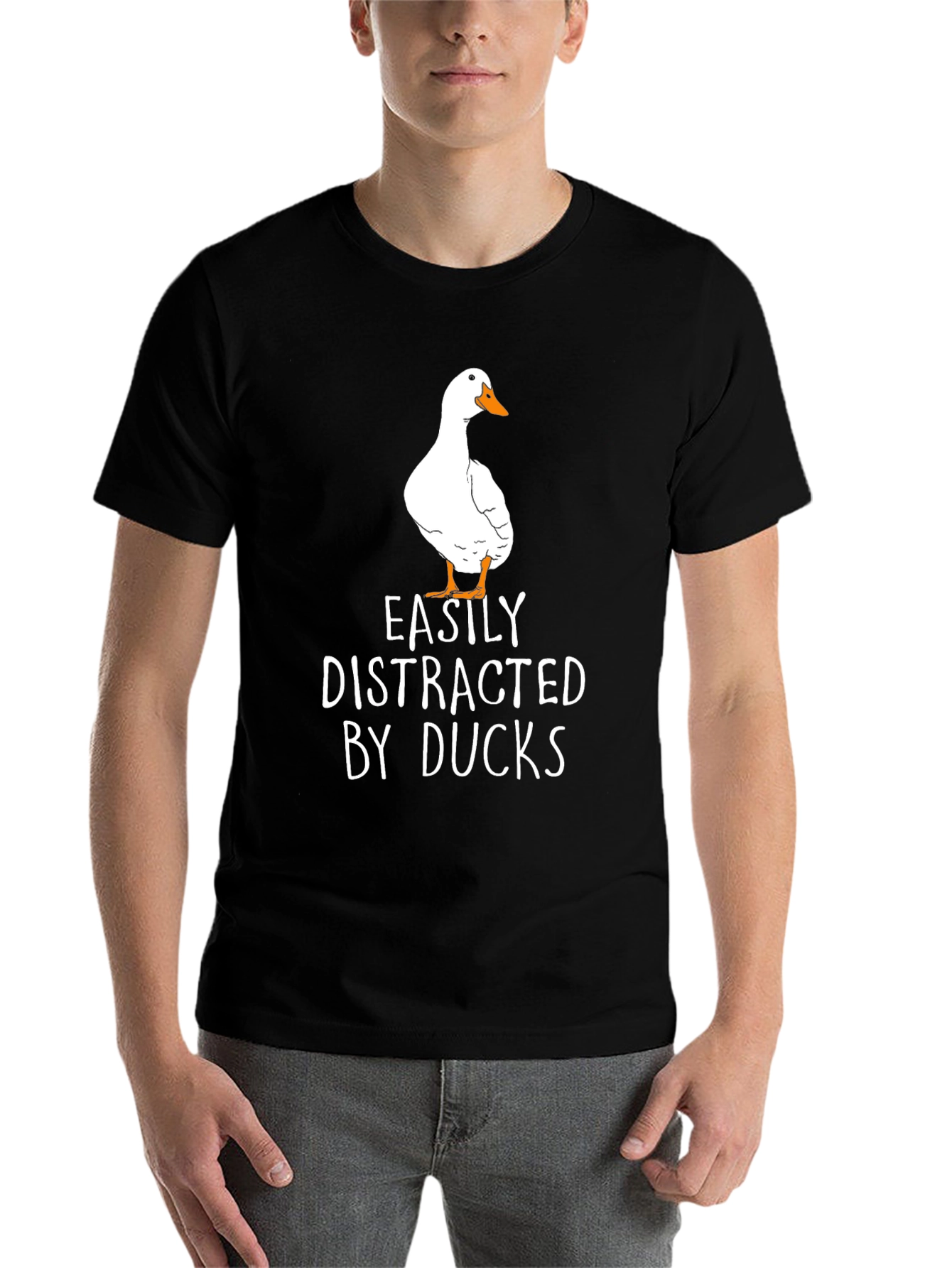 Black Easily Distracted By Ducks T-Shirt, Duck Lover Tee view 7