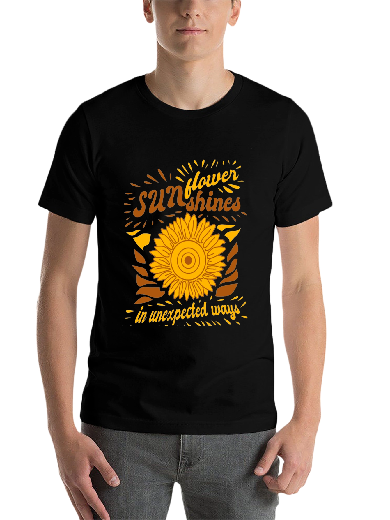 Black Sunflower Sunshines Graphic T-Shirt view 7