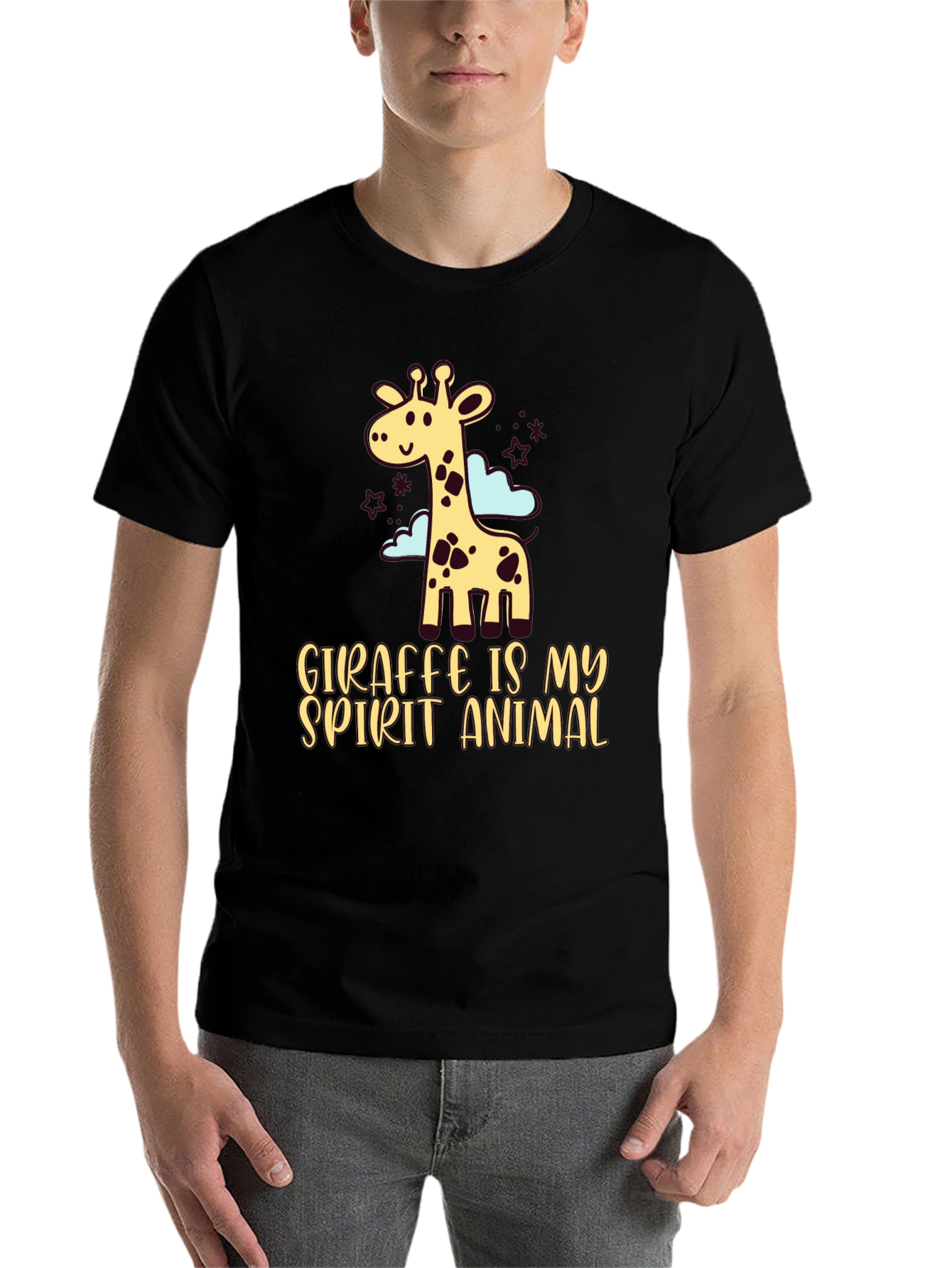 Black Giraffe Spirit Animal Graphic Tee - Unisex view 7