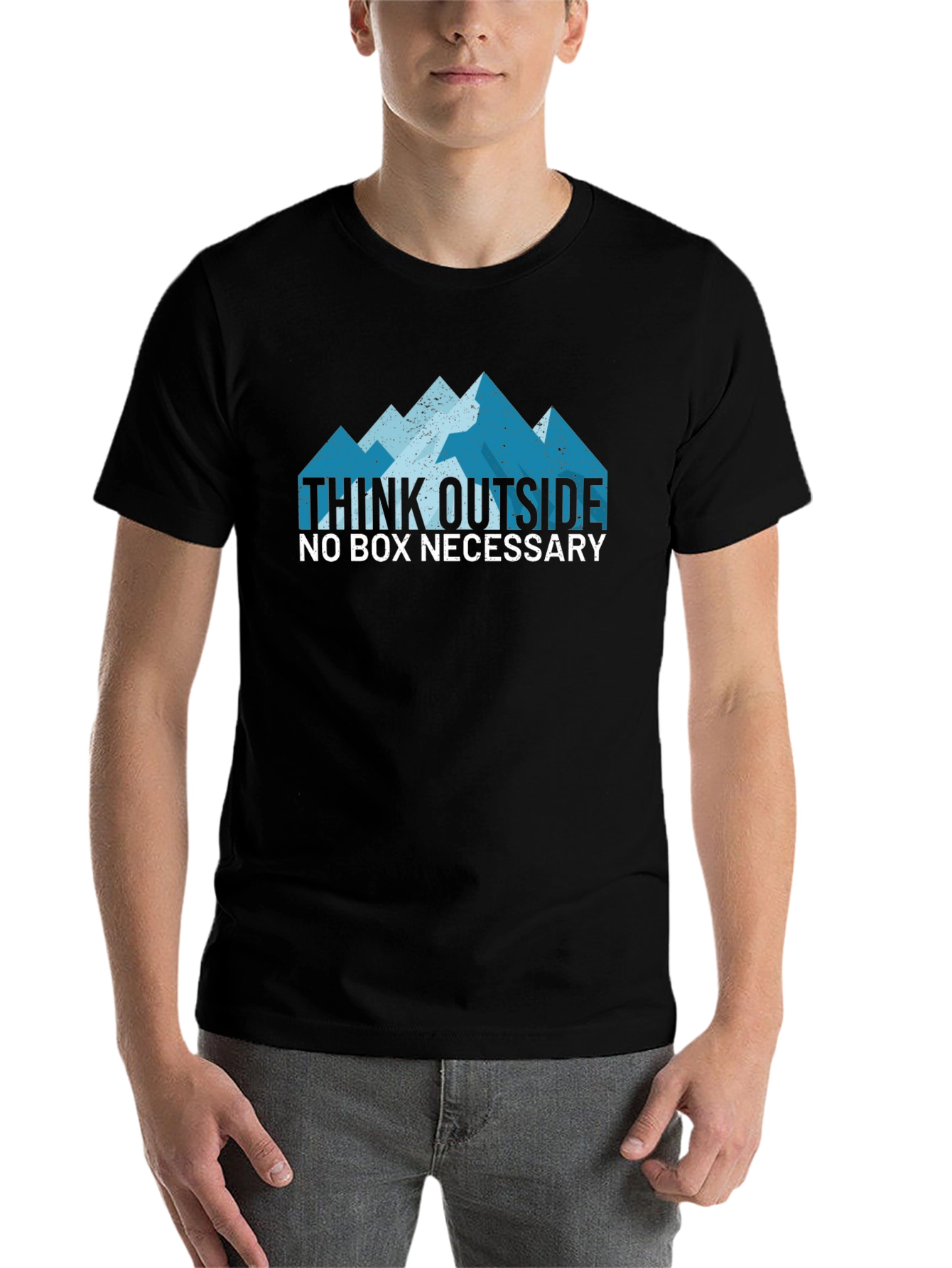Black Think Outside the Box Graphic Tee view 7