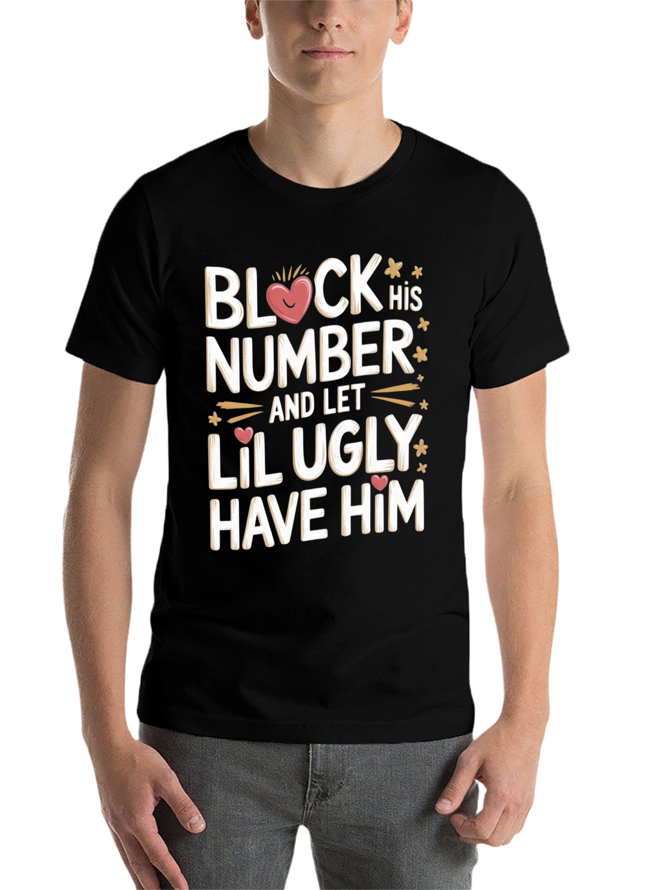 Black Block His Number Funny T-Shirt view 7