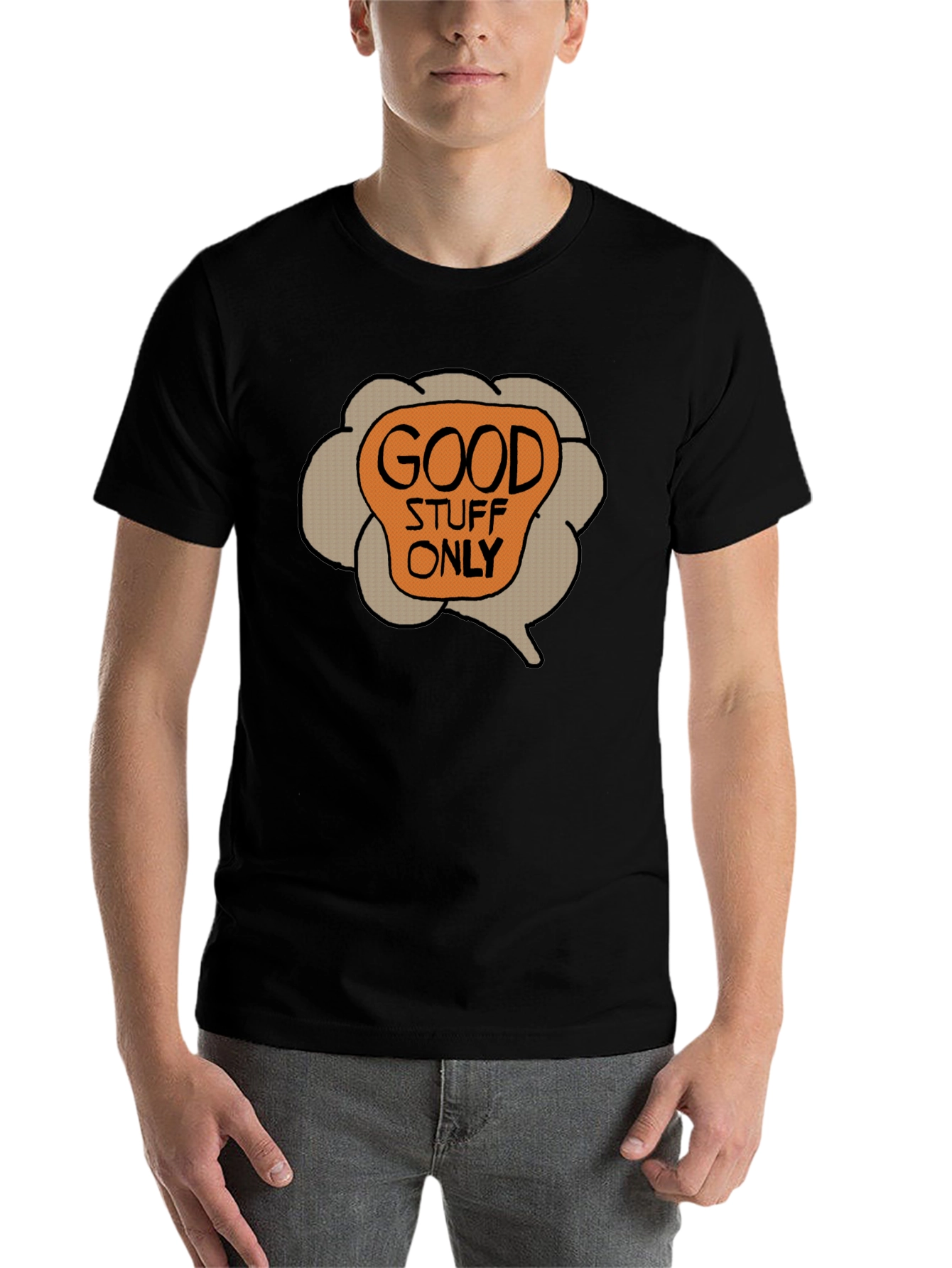 Black Good Stuff Only Graphic Tee - Cool Casual Comfort view 7
