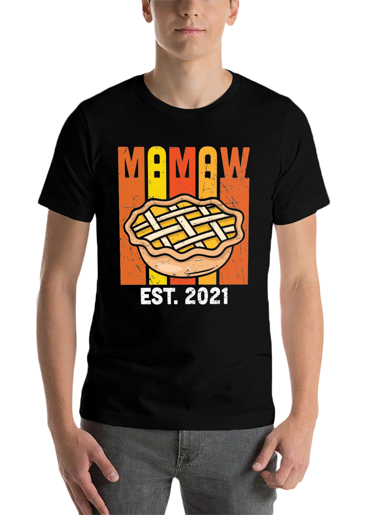 Black Mamaw Est. 2021 Pie T-Shirt view 7