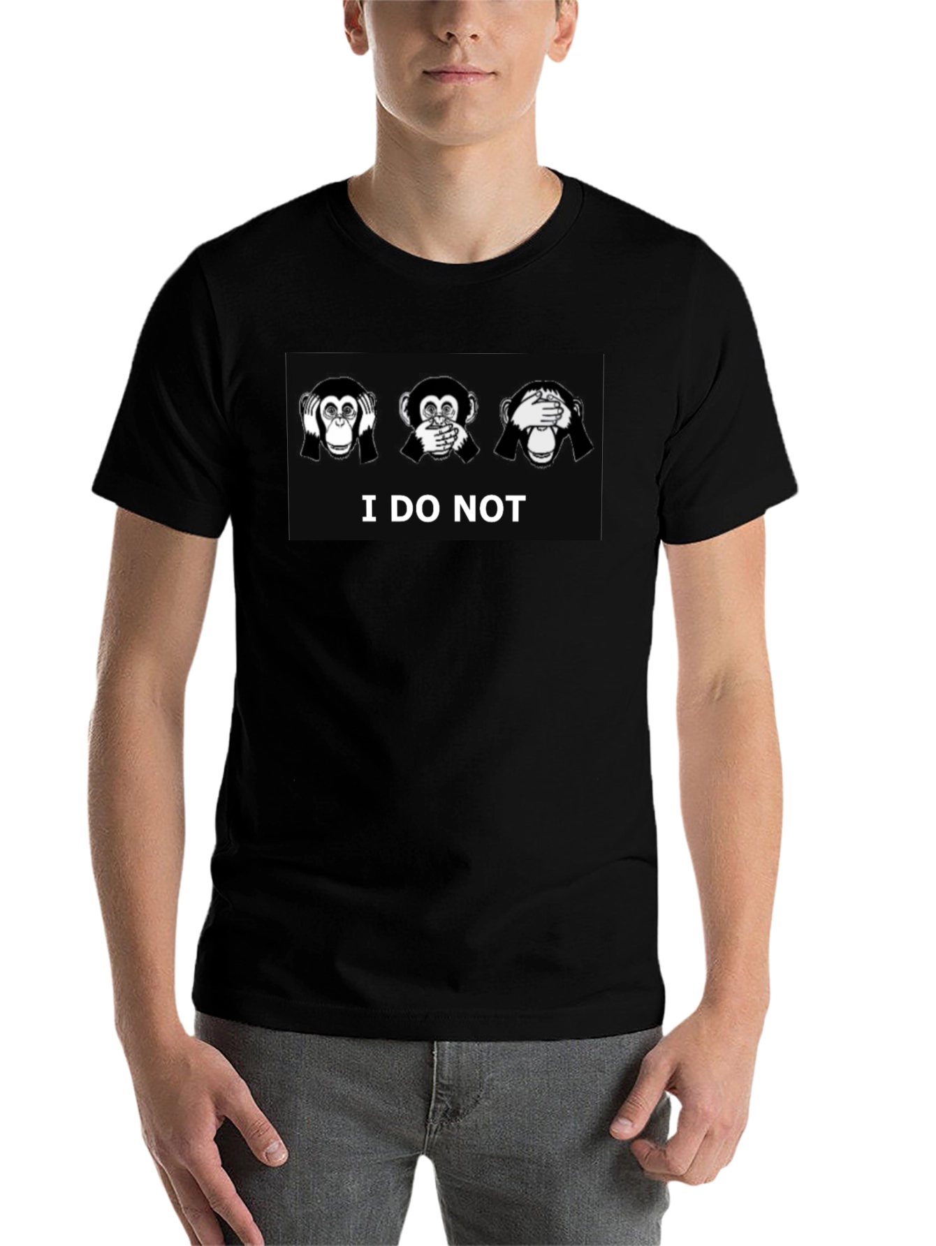 Black I Do Not Black T-Shirt See Hear Speak No Evil Graphic Tee view 7