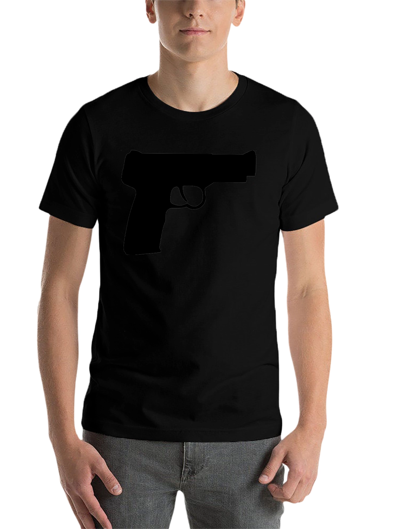 Gun Silhouette T-Shirt - Classic Black Tee - 7