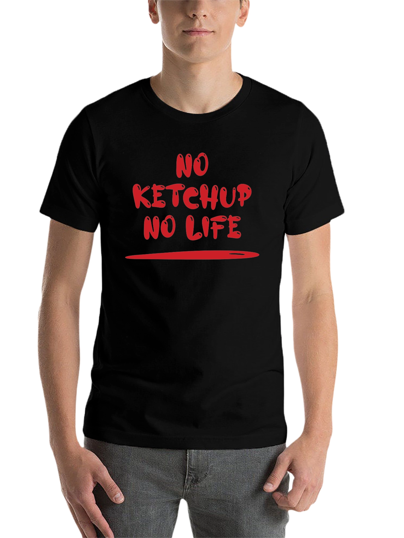 Black No Ketchup No Life Graphic T-Shirt view 7