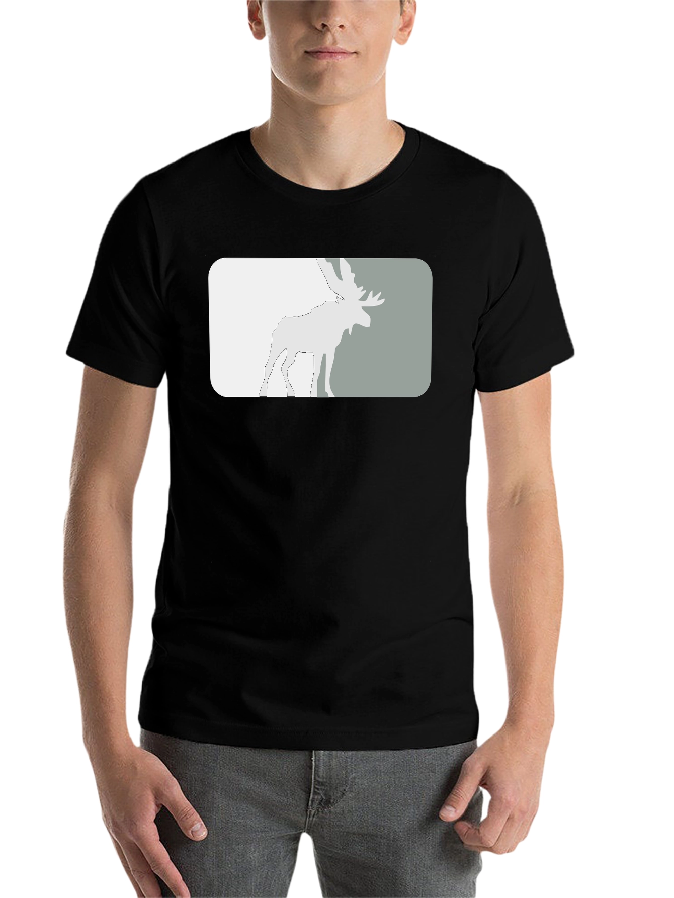 Black Moose Graphic Tee - Stylish Black T-Shirt view 7