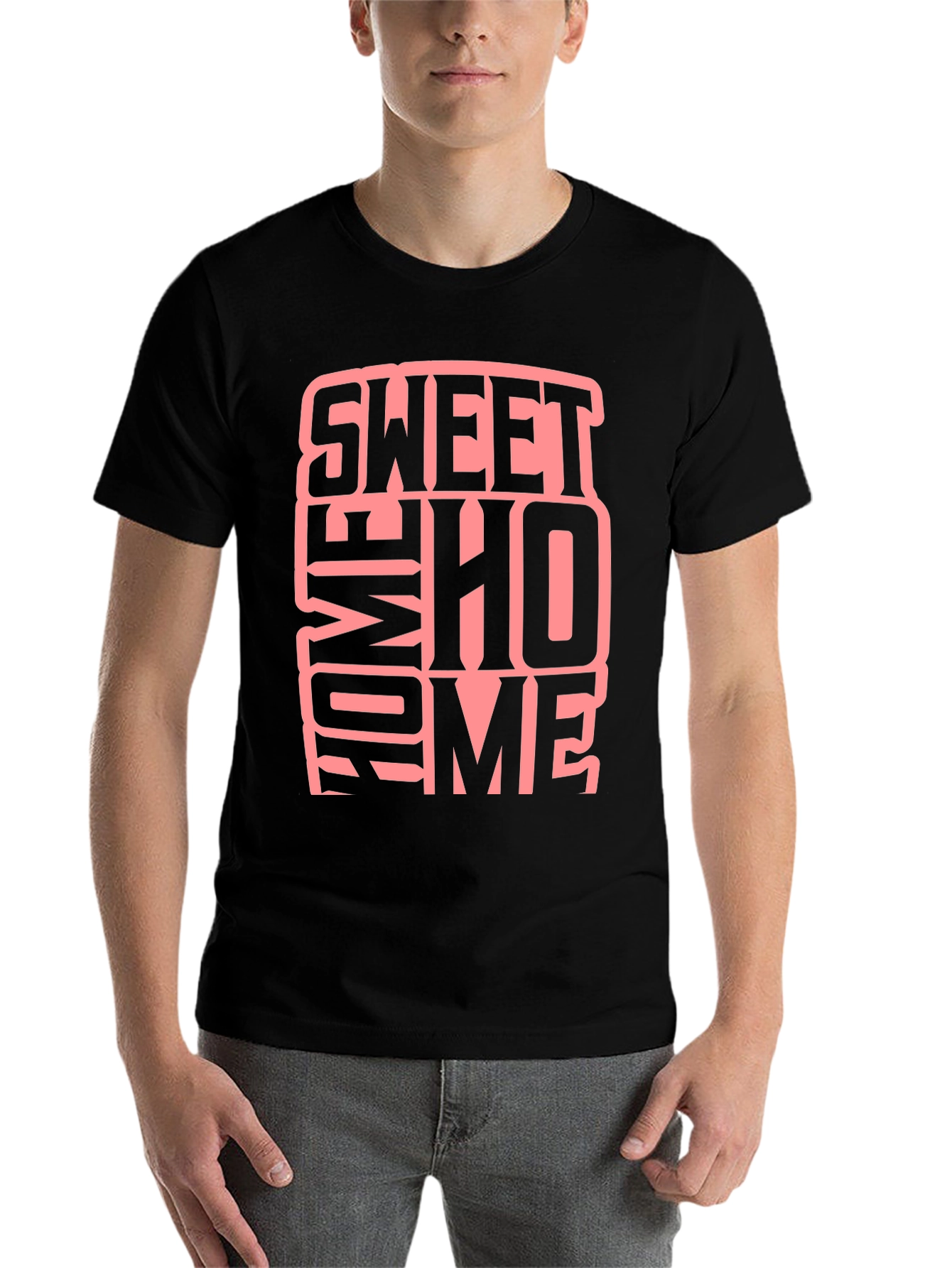 Black Sweet Home Graphic Black T-Shirt view 7