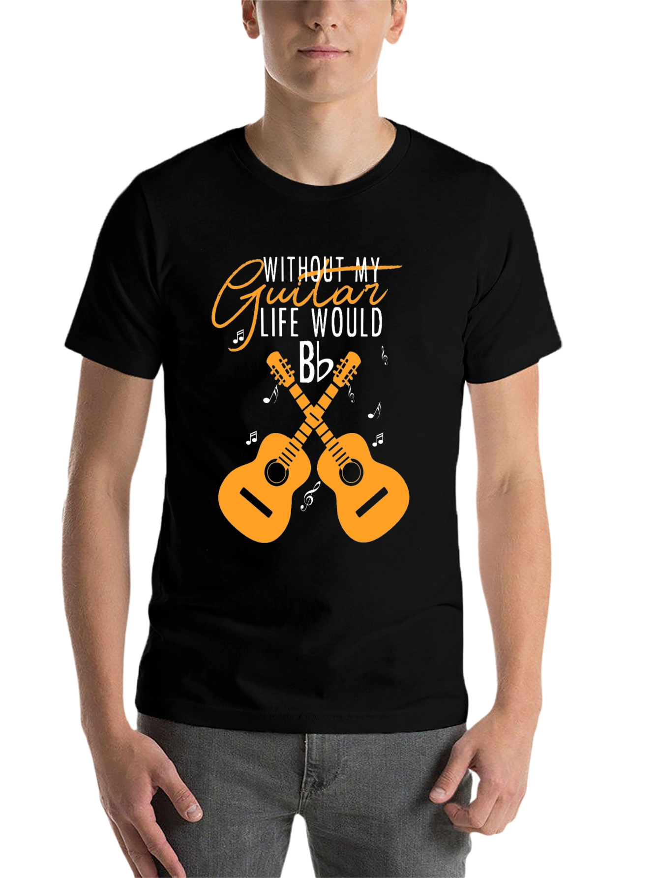 Black Guitar Life T-Shirt: Music Lover Tee view 7