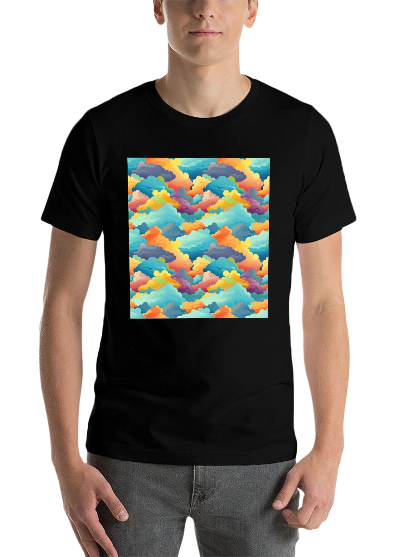 Black Cloudscape Pattern Tee view 7